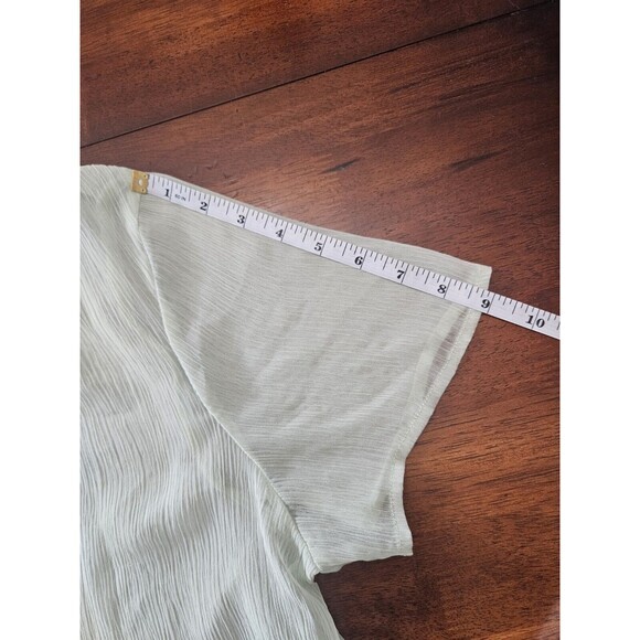 Chicos Shirt Womens Green Sheer  Top Iridescent  Sequin Embroidered‎ Size 22 - Picture 9 of 9